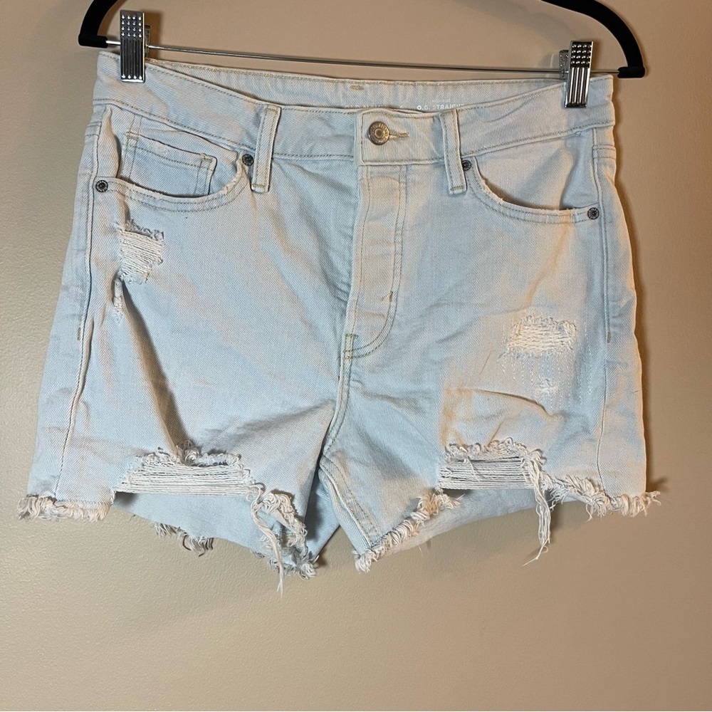 Old Navy Blue Distressed Jean Shorts Frayed Hem